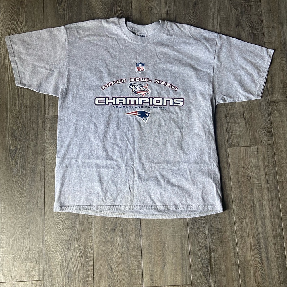 Gray Super Bowl XXXVI Champions T-Shirt